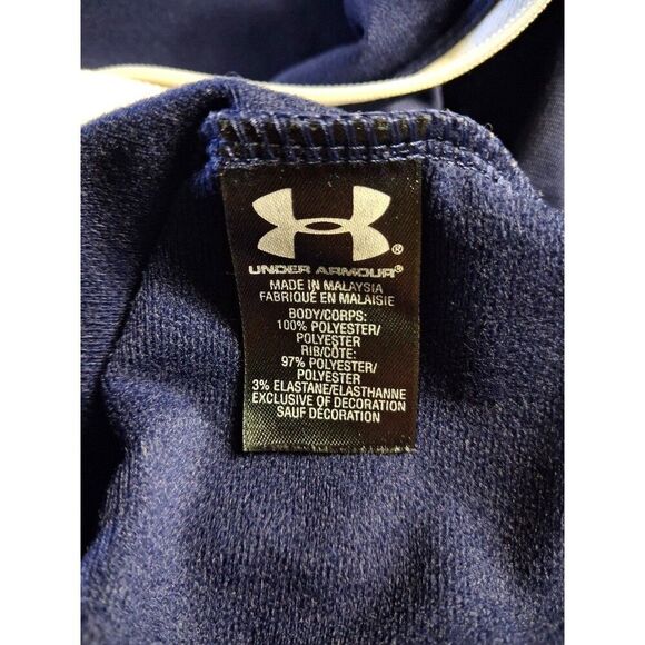 Under Armour Men’s Blue LG White Full-Zip Track Jacket Activewear - Picture 6 of 13